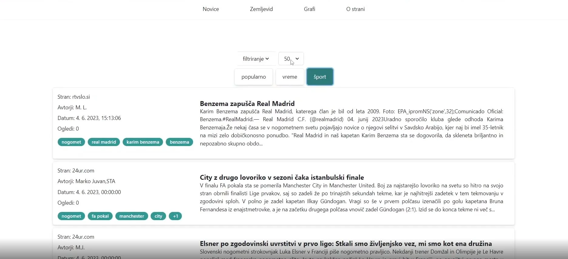SOL Novice news aggregator interface