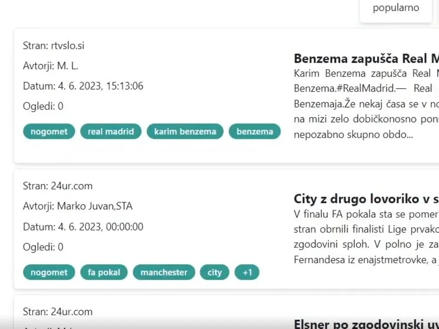 SOL Novice news aggregator interface